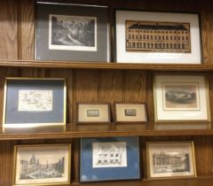 A group of Antique maps and engravings, Derbyshire, Isle of Man, Buxton, Matlock, etc, a miniature