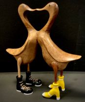 A wooden figure, Loving Ducks, 50cm high