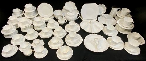 A large collection of late 19th century/early 20th century Shelley 'Dainty white' pattern tea