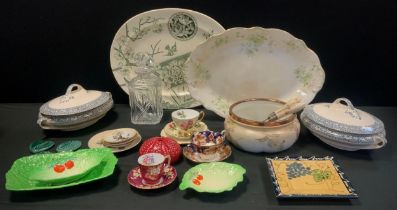 Ceramics - A pair of Victorian lidded tureens, Carlton ware, Royal Albert 'Heirloom' tea cup and