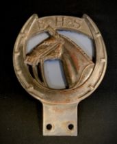 A vintage car badge, of equestrian interest, British Horse Society