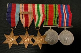 Medals, World War II, a set of five, 1939 - 1945 Star, Africa Star with North Africa 1942 - 43