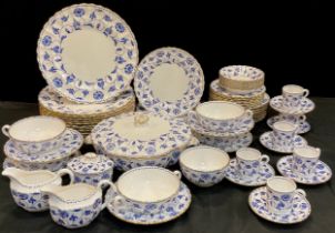 A Spode 'Blue Colonel' pattern part table service including twelve dinner plates, six smaller,