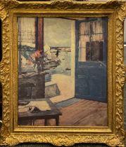 Raymond Wintz, by and after, View through the blue door, lithograph, 57cm x 46cm.