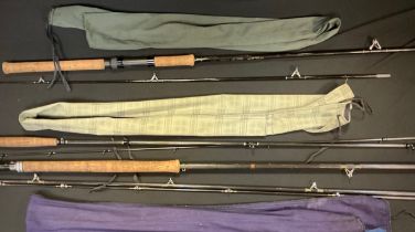 Fishing / fly fishing - a Daiwa carbon C96 Salmon rod, AFTMA 10, 14’; Daiwa ‘Sensor’, Carbon