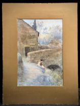 George Outram (Sheffield Artist, 1863-1936) Peering Under The River Bridge, signed, watercolour,