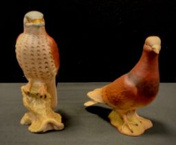 Beswick - Pigeon, 14cm high, Kestrel, 17cm high, stamp to base
