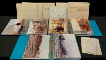 Ephemera & photographs- three albums containing colour photographs of assorted steam and other