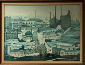 Pictures and prints - L. S. Lowry, after, Industrial Landscape, lithograph, 55cm x 73cm; Frank