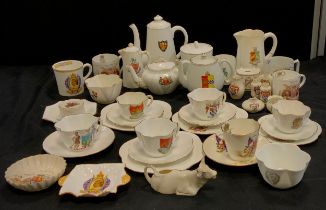 Shelley crested ware including souvenirs of; Sheffield, Matlock Bath, Borough of Derby, Bradford,