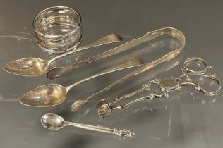 Silver - a Johan Rohde design for Georg Jensen Acorn pattern salt spoon, import marks, London