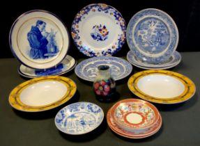 Ceramics - a pair of Rosenthal Versace Barocco soup bowls; pair of blue and white plated, others