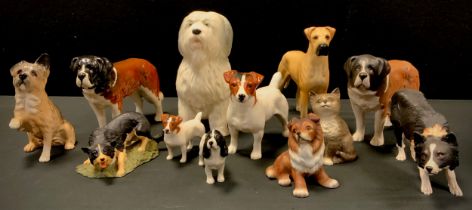 Beswick dogs including Jack Russell's, a pair of 'St Bernard's Corna Garth Stroller 2221, Spaniel,