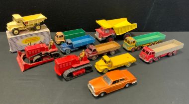 Dinky Supertoys - 965 Euclid Rear Dup Truck, pale yellow, boxed; Aveling-Barford Centaur Dump Truck,