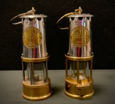 Two Eccles Miner's Safety lamps, (2).