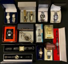 Watches - a pair of gentleman's and Lady's dress wristwatches, marked Philip Mercer, others Medici