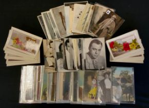 Postcards & Ephemera - Stage screen, etc, part with auto pen signatures, inc Richard Burton, Stewart