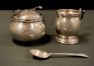 Silver - Christening cup, Birmingham, c.1849, Sugar bowl, Sheffield, c.1928, a spoon, total
