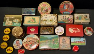 A quantity of tins advertising; Huntley and Palmers cocktails assortments, The Crawford Tartan