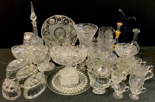 Glass ware - Stuart crystal candle hurricane lamp, cut glass vase, 21cm, others; Victorian jelly