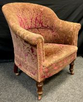 An early 20th century tub chair, 92cm high x 80cm wide x 63cm deep.