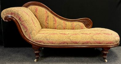 A Victorian mahogany chaise lounge, c.1860