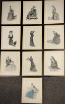 A set of ten Clarence F. Underwood (1871-1929) prints, early 20th century scenes, 40.5cm x 30.5cm (