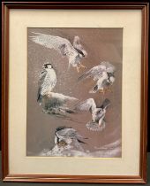 Polyanna Pickering (1942-2018), by and after, Peregrine Falcon taking prey, signed by the artist