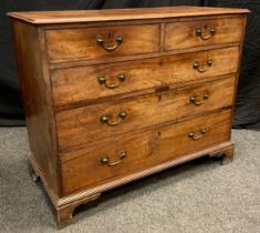 A George III mahogany chest of drawers, two short, over three graduated long drawers, 86cm high x