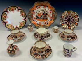 Imari ware including; a Copeland Spode imari pattern hand painted dish, 26cm wide, a miniature Royal