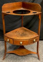 A George III corner mahogany wash-stand, 95cm high x 58cm wide.