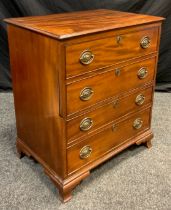 A George III style mahogany commode chest, four faux drawers to front, with hinged lift-up top,