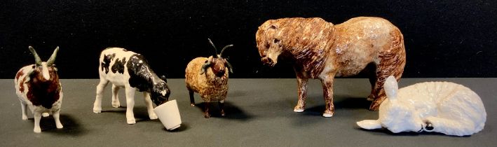 Shebeg Animals (isle of Man)- Loghtan sheep, another, dated 1979, others Pony, 1974, calf eating