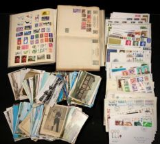 Stamps- GB and all world, in albums and loose, FDCs etc qty; postcards & Postal History, humorous,