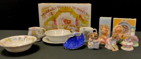 Ceramics - Beswick and Royal Albert Beatrix Potter figures, Hunka Munca Sweeping, Jemima