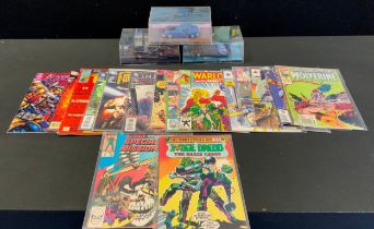 Comics - Marvel comics and DC including; the hulk, wolverine, the flash, injustice league, Judge