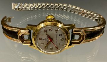 A Tudor (Rolex) ladies Precision shock resistant gold plated wristwatch, ref 7920, 20mm case,