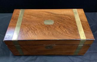 A 19th Century large Mahogany Writing slope; Presentation brass plaque.