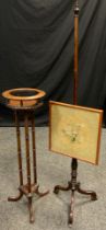 A 19th century mahogany jardiniere stand, tripod pedestal base, 83cm high x 24.5cm diameter; a