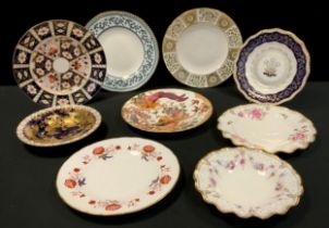 Royal Crown Derby plates, bowls etc, assorted patterns inc Green Panel, 2451, Imperia, Bali, Aves,