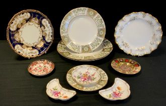 Royal Crown Derby including a pair of ‘Green Derby Panel’ dinner plates, 27cm dia, others, ‘