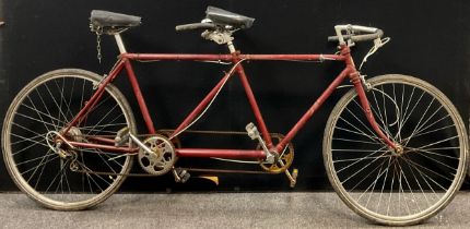 A BSA tandem bicycle, the frame c.1930, with later add-ons and replacement parts.