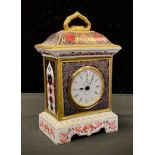 A Royal Crown Derby, 1128 pattern, ‘Old Imari’ carriage clock, 18.5cm, first condition