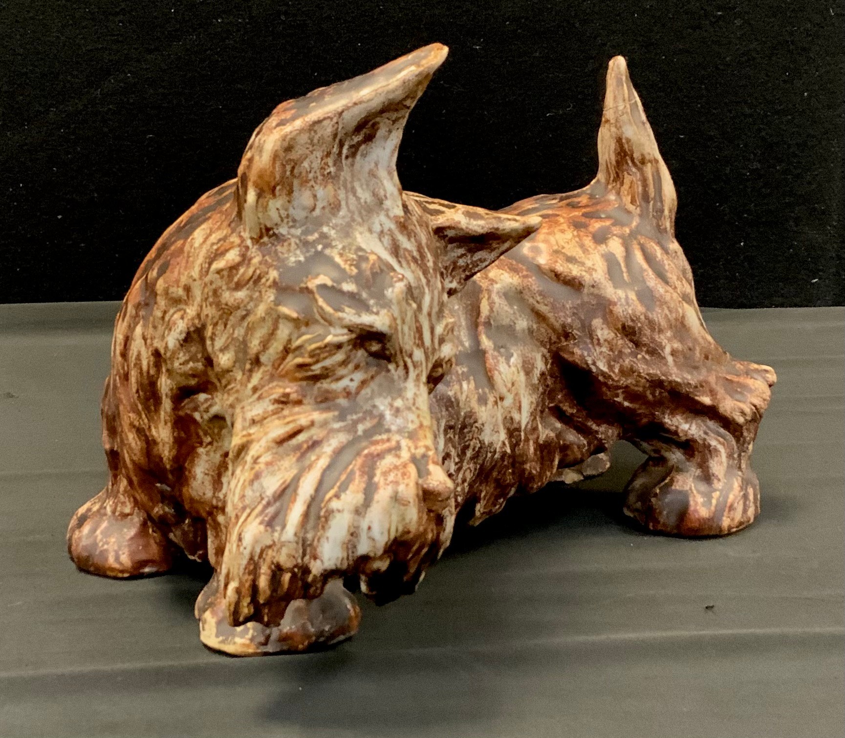 A large earthenware model of a standing Terrier dog, probably by Alice Teichner for Bourne Denby, - Image 2 of 3