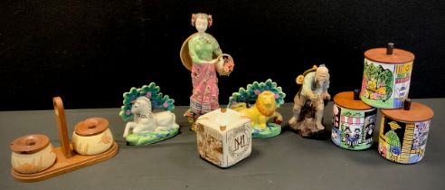 Ceramics - three Jie of Sweden "Gantofta" series, storage jars, Tea, Coffee and Sugar, impressed