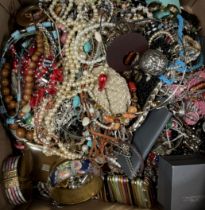 Costume and Fashion Jewellery - beads, brooches, necklaces, bangles, dress rings, earrings etc qty