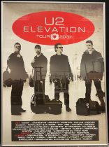 A ‘U2 Elevation’ 2001 tour poster, framed, 82.5cm x 61cm.
