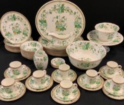 A Crown Staffordshire ‘ Kowloon’ pattern part dinner service including; eight tea cups and