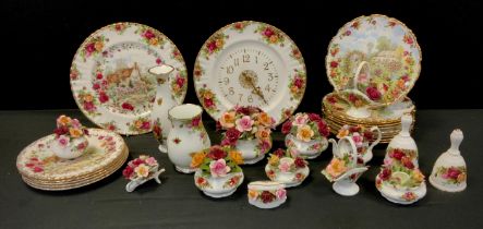 Royal Albert Old Country Rose pattern items inc four seasons plates, others Christmas Warmth,