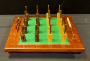 A 20th century table top puzzle Game Quadrago (super Connect Four) with sixteen vertical rods and